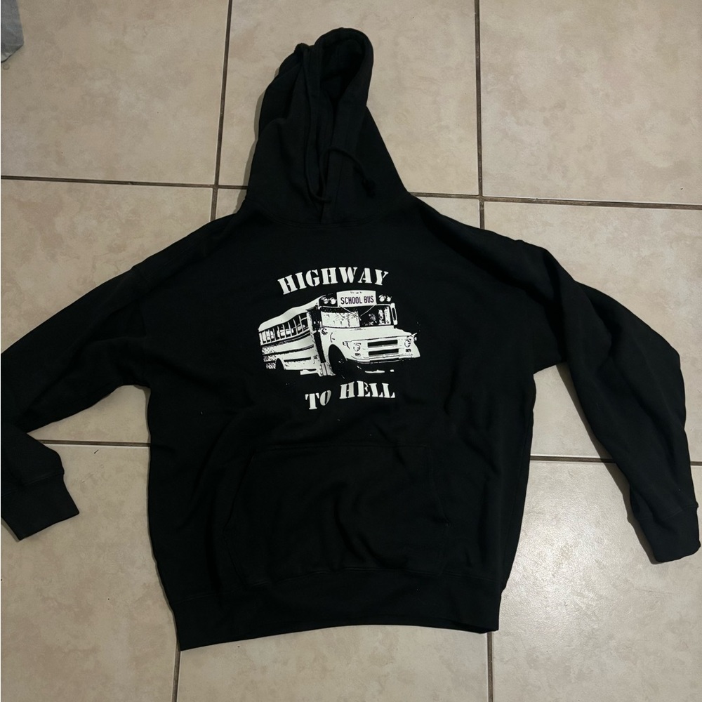 Brandy Melville black highway to hell hoodie
